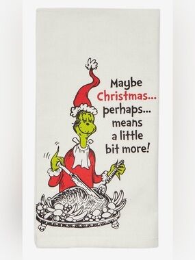 NWT Bioworld Dr Seuss The Grinch turkey kitchen dish towel